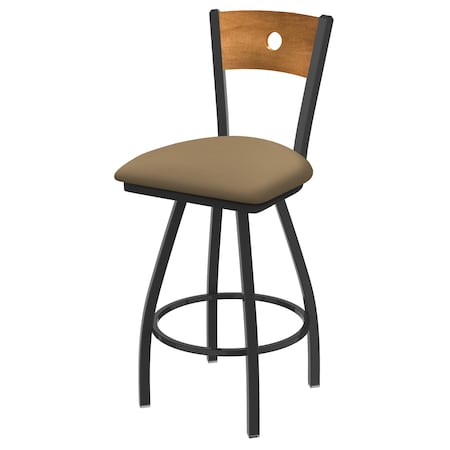 25 Swivel Counter Stool,Pewter Finish,Med Back,Canter Sand Seat